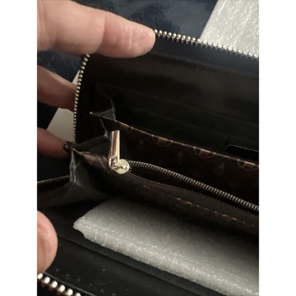 London Fog Fiona Long Zip & Front Flap Wristlet Wallet Blue NWTS - Picture 9 of 13